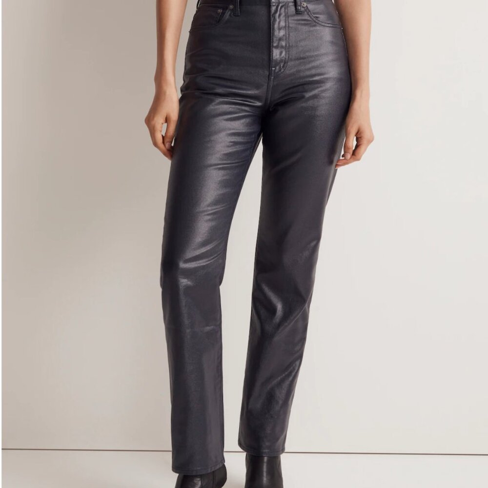 Madewell The '90s Straight Jean in Midnight Blue Foil NWT